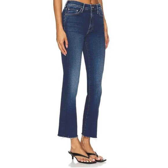 Mother The Outside Ankle Fray Jeans Size 29 in Unchartered Waters Blue - Picture 2 of 8